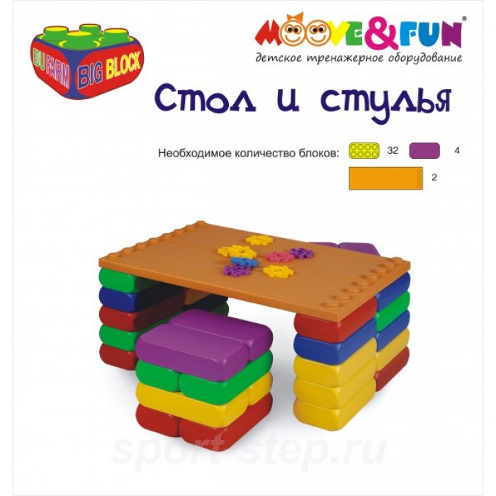 СПП Крупноблочный конструктор BIG BLOCK EDU-PLAY, Набор (set) «B» (29 элементов) EB-3029