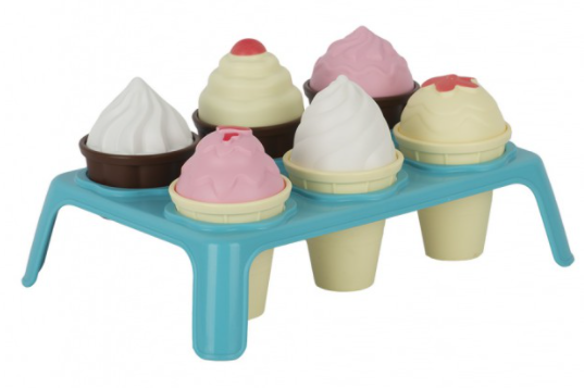 БОС Игровой набор «Лакомка» (7пр.) (мороженое 3шт., кекс 3шт., подставка) У577
