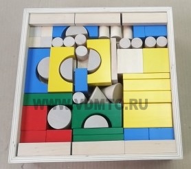ВТ 127 Конструктор 154 детали, окрашенный (конструктор деревянный настольный)