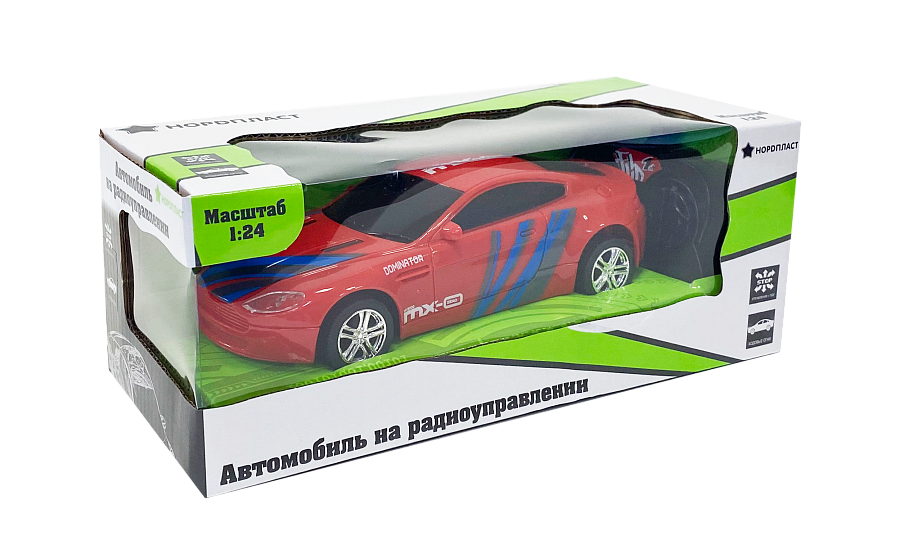 НОРД  Автомобиль РУ НОРДПЛАСТ арт.9/0004, свет.фары, 1:24, красный 9/0004