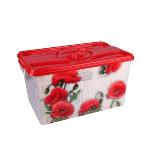 АЛТ Контейнер "Маки" 50л с крышкой (уп.5)