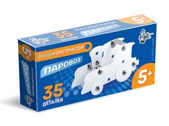 ТЦ Конструктор из пластика и металла мини "Паровоз" 35 дет 01590