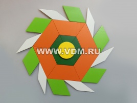 ДФ/ВТ 78  Мозаика "Геометрические формы" напольная, 13 форм, 13 цветов (размер квадрата 7,5х7,5см)